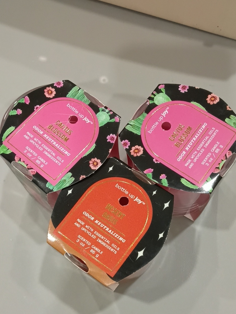 Scented Candle Trio - Pink & Orange